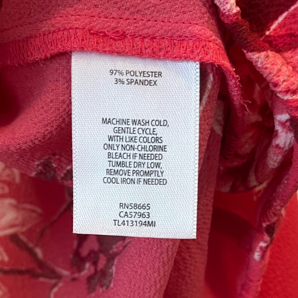 Leith Red Raspberry Floral Wrap Blouse - Picture 5 of 6